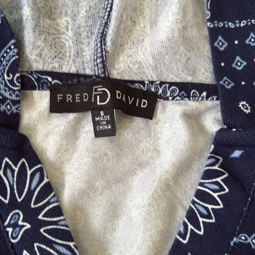 Navy Blue Bandana paisley Print Hoodie - Picture 2 of 4
